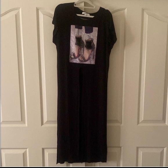 Love J Black Graphic Maxi Dress. Size M - Picture 1 of 8